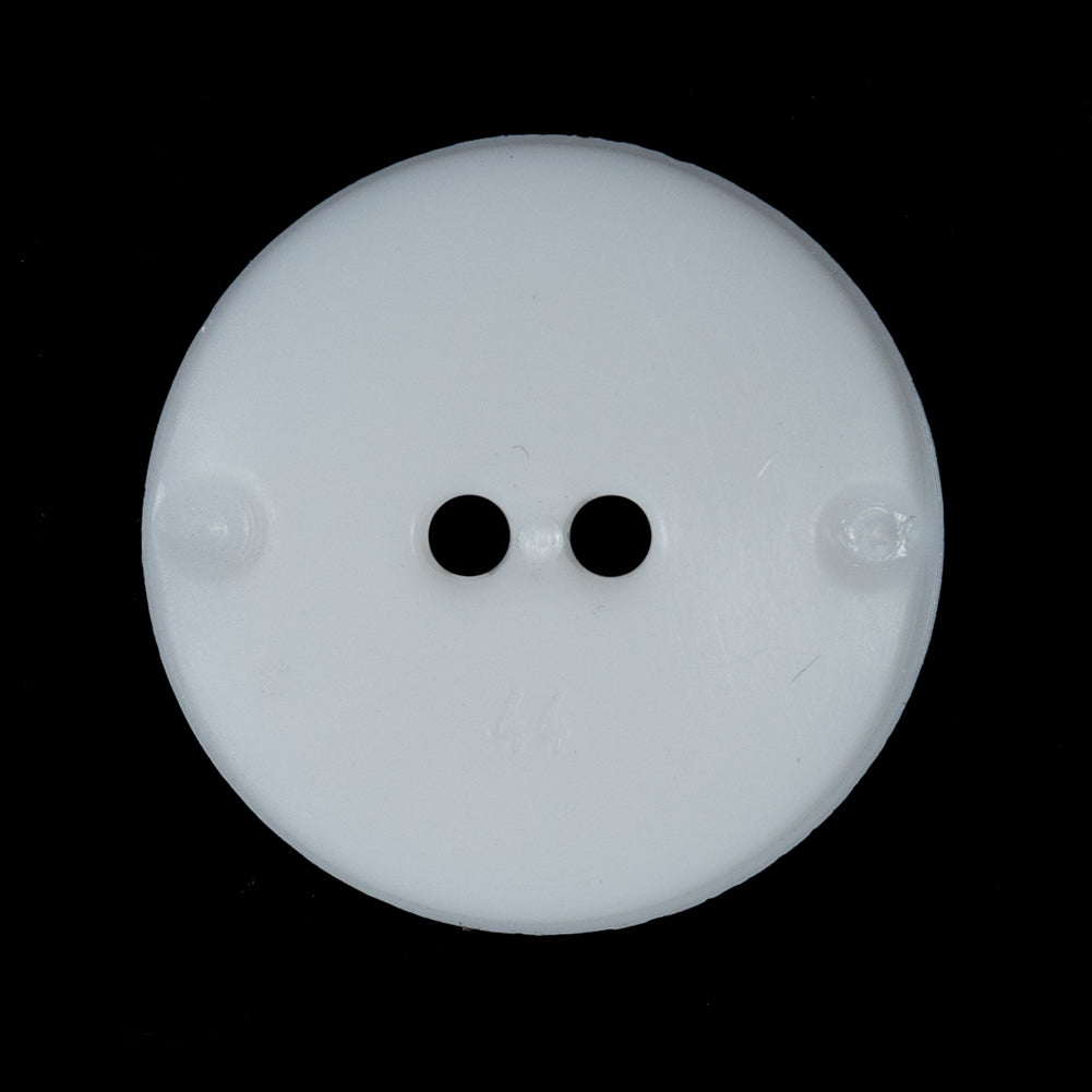 White Etched 2-Hole Plastic Button - 44L/28mm Detail