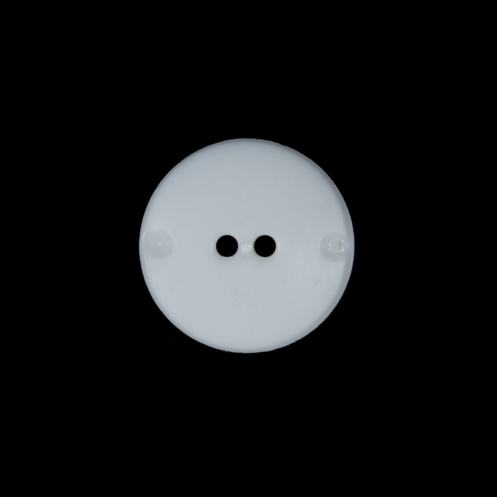 White Etched 2-Hole Plastic Button - 28L/18mm Detail