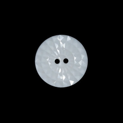 White Etched 2-Hole Plastic Button - 28L/18mm