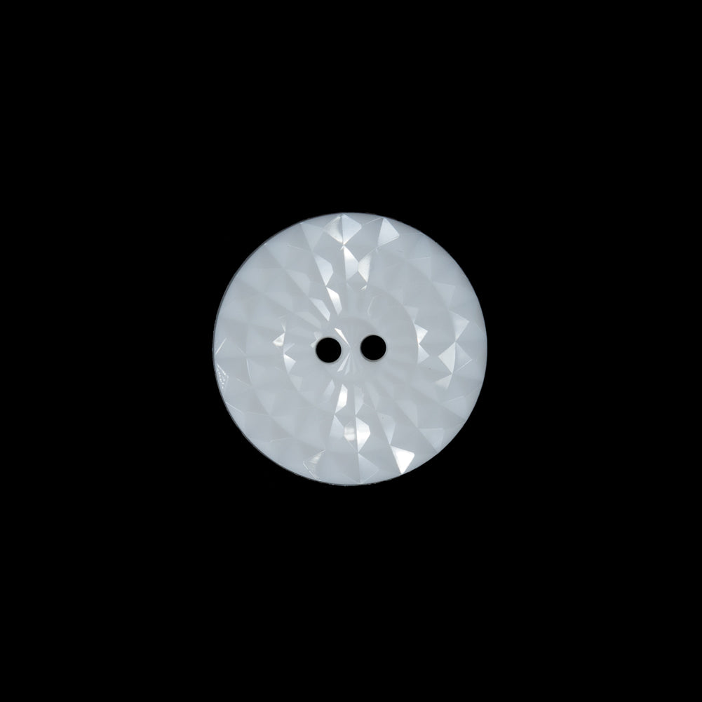 White Etched 2-Hole Plastic Button - 24L/15mm