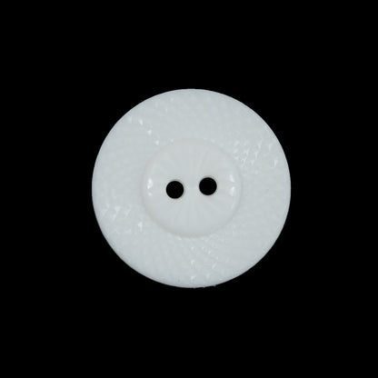 Italian White Beveled 2-Hole Button - 36L/23mm