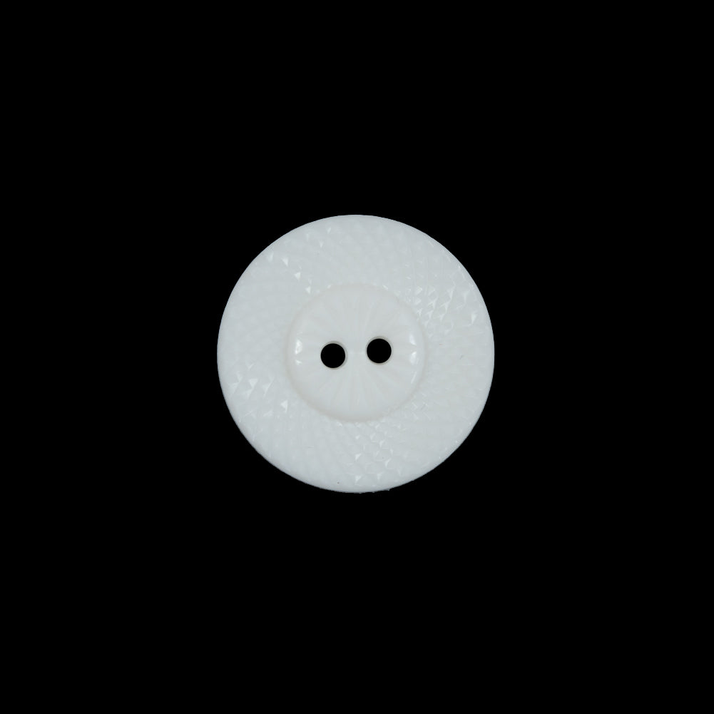 Italian White Beveled 2-Hole Button - 24L/15mm