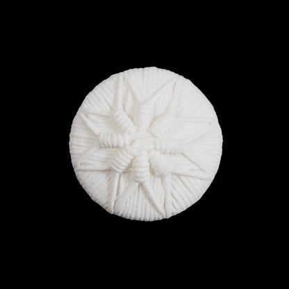 White Plastic Floral Shank Back Button - 36L/23mm