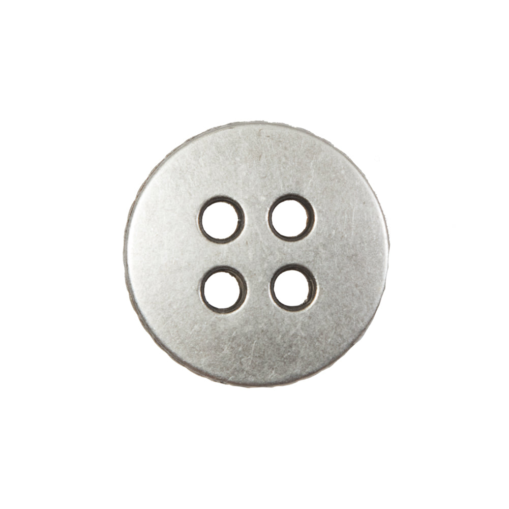 Novelty Silver Metal 4-Hole Button - 36L/23mm Detail