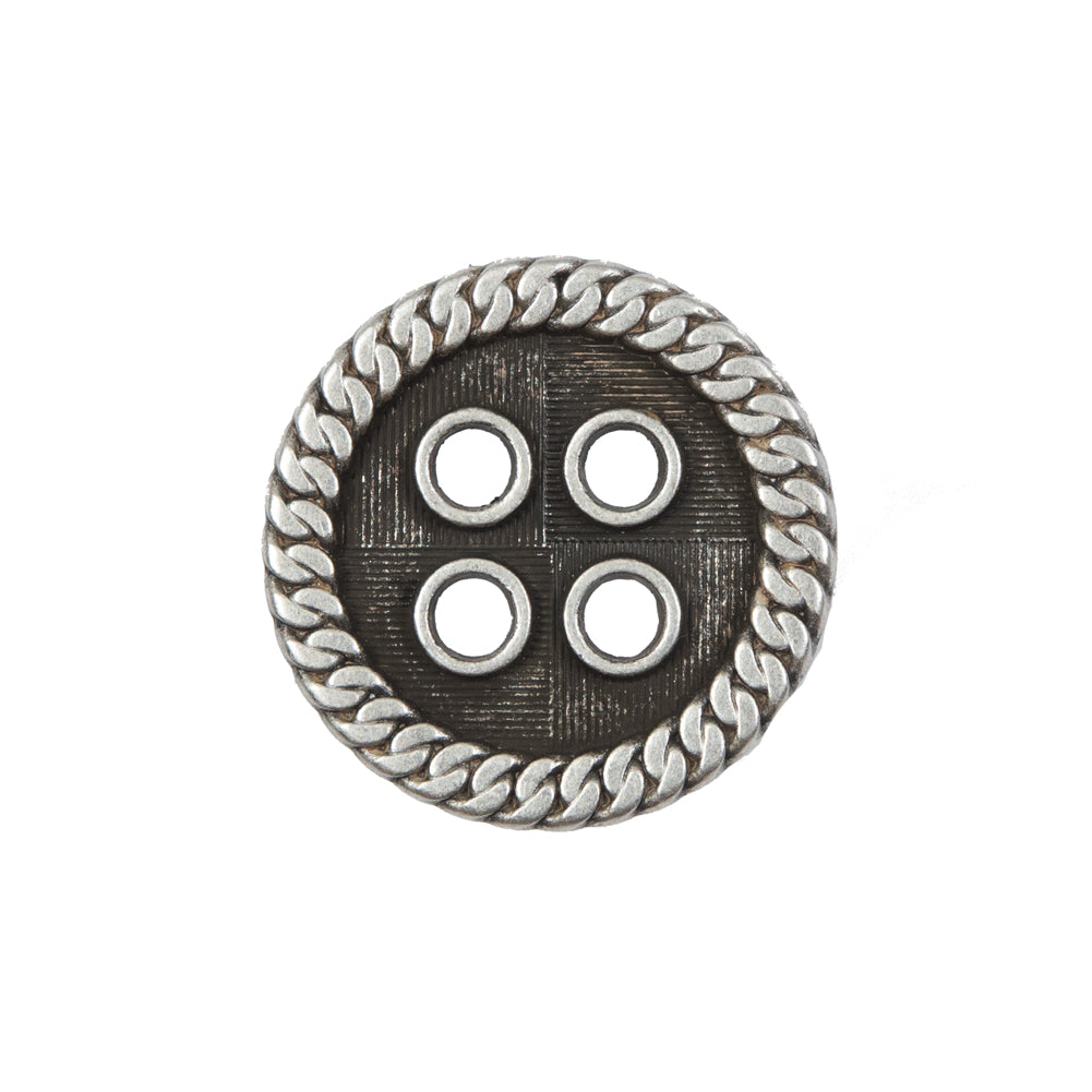 Novelty Silver Metal 4-Hole Button - 36L/23mm