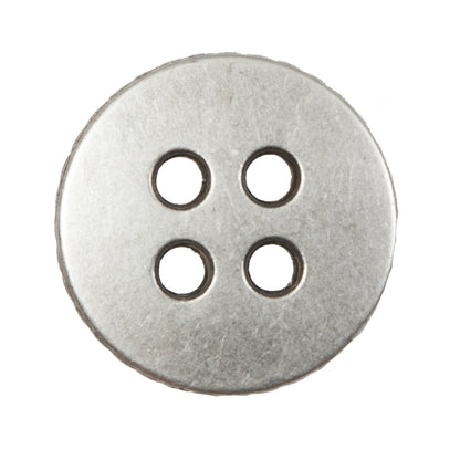 Novelty Silver Metal 4-Hole Button - 44L/28mm Detail