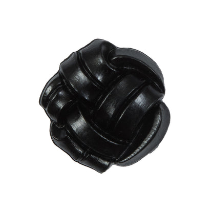 Black Knotted Plastic Button - 40L/25.5mm