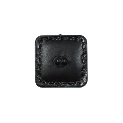 Black Square Topstitched Shank Back Button - 33L/21mm Detail
