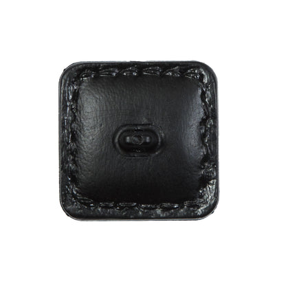 Black Square Topstitched Shank Back Button - 36L/23mm Detail