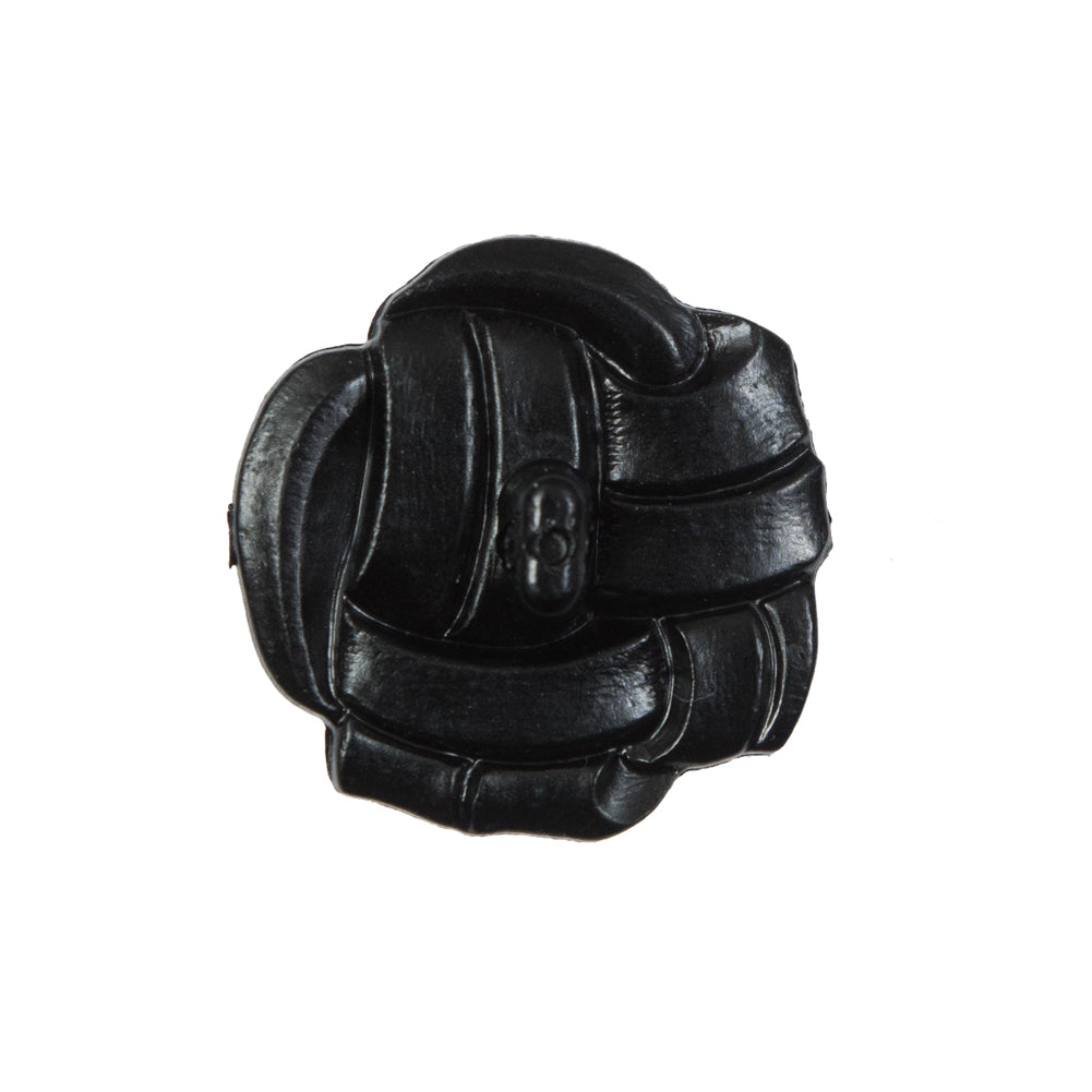 Black Knotted Plastic Button - 36L/23mm Detail