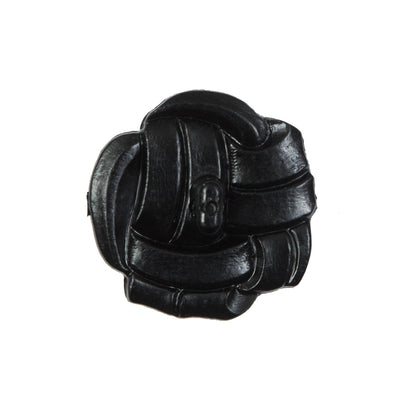 Black Knotted Plastic Button - 36L/23mm Detail