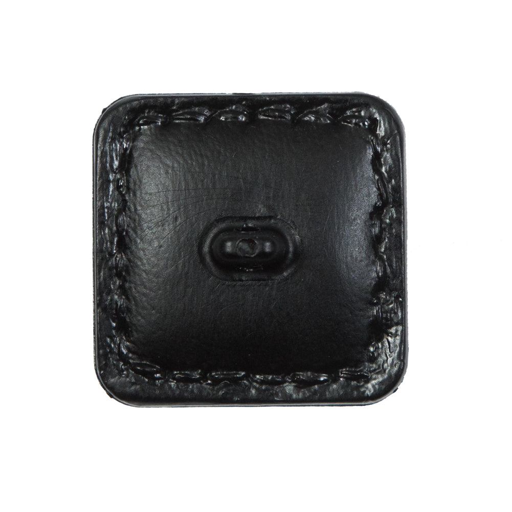 Black Square Topstitched Shank Back Button - 48L/30.5mm Detail