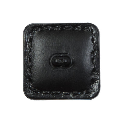 Black Square Topstitched Shank Back Button - 48L/30.5mm Detail