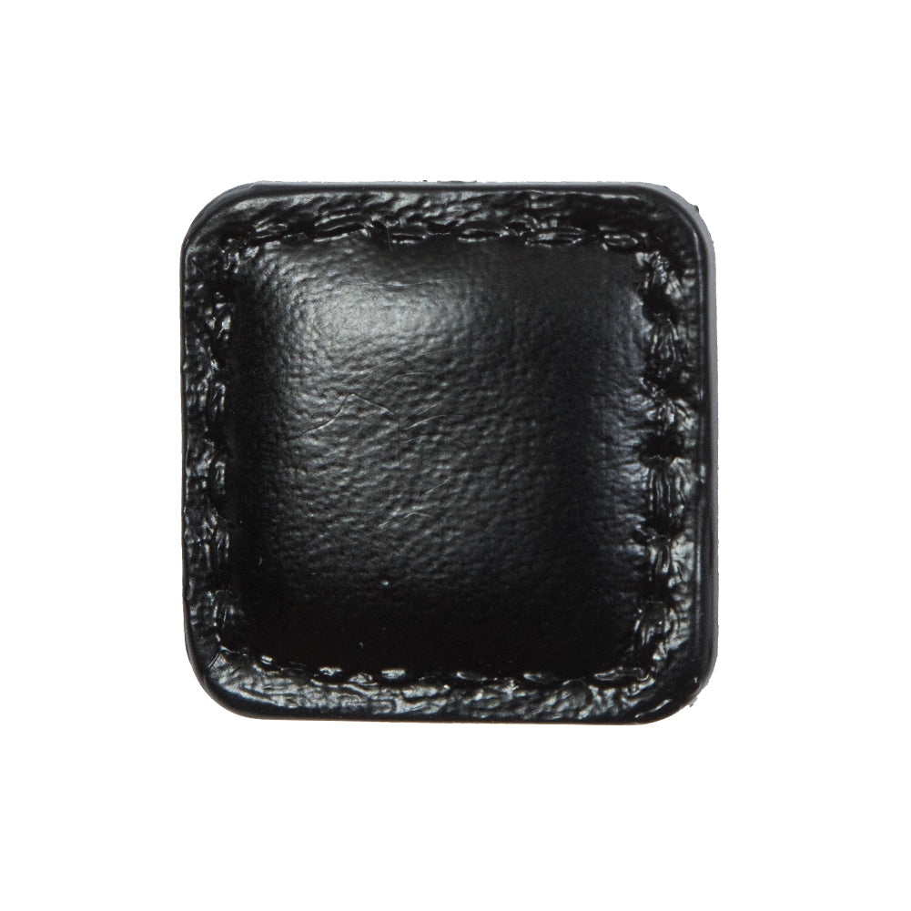 Black Square Topstitched Shank Back Button - 48L/30.5mm