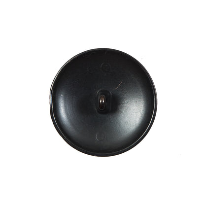 Italian Black Ribbed Metal Shank Back Button - 36L/23mm Detail