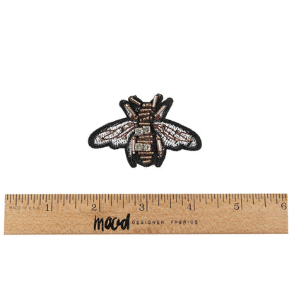Italian Bee Applique with Beads and Rhinestones - 2.25" x 1.75" Full