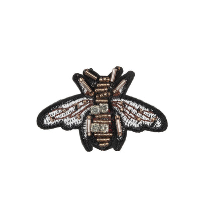 Italian Bee Applique with Beads and Rhinestones - 2.25" x 1.75"