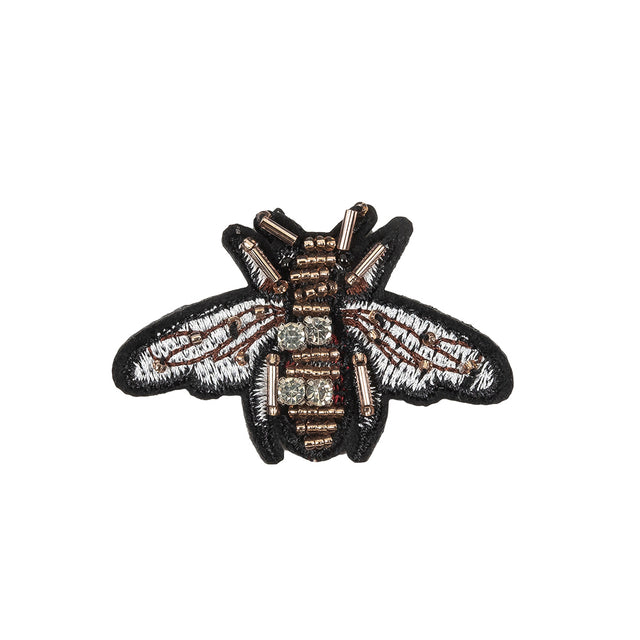 Italian Bee Applique with Beads and Rhinestones - 2.25" x 1.75"