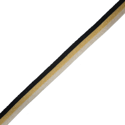 Black/Gold/Silver Lurex Knit Trim - 1.25"
