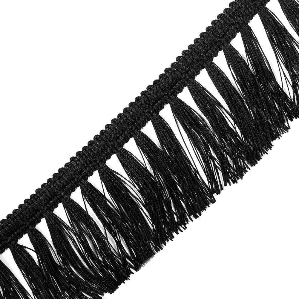Italian Black Tassel Fringe - 2.5" Detail