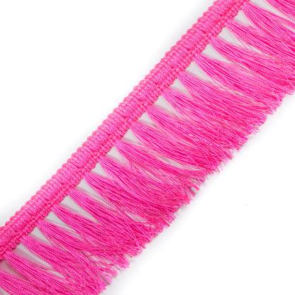 Italian Neon Pink Tassel Fringe - 2.5" Detail