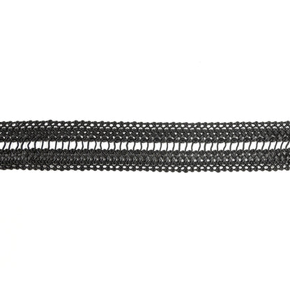 Italian Black Braided Faux Leather Trim - 1.5"