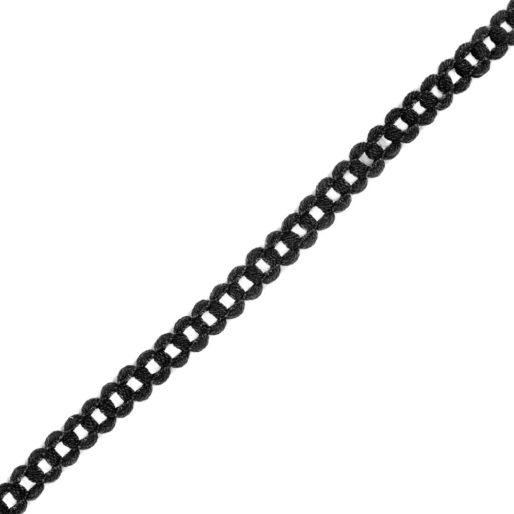 Black Yarn-Link Trim - 0.75"
