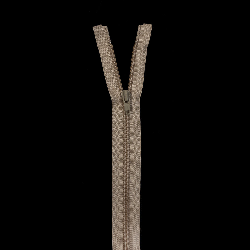 Tan Plastic Separating Zipper - 22"