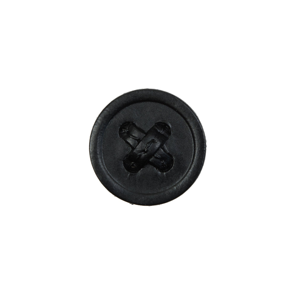 Black Cross Stitch Plastic Shank Back Button - 24L/15mm