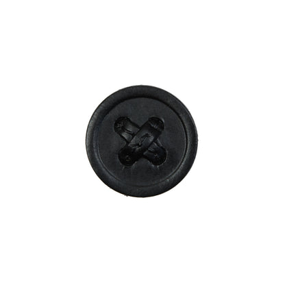 Black Cross Stitch Plastic Shank Back Button - 24L/15mm