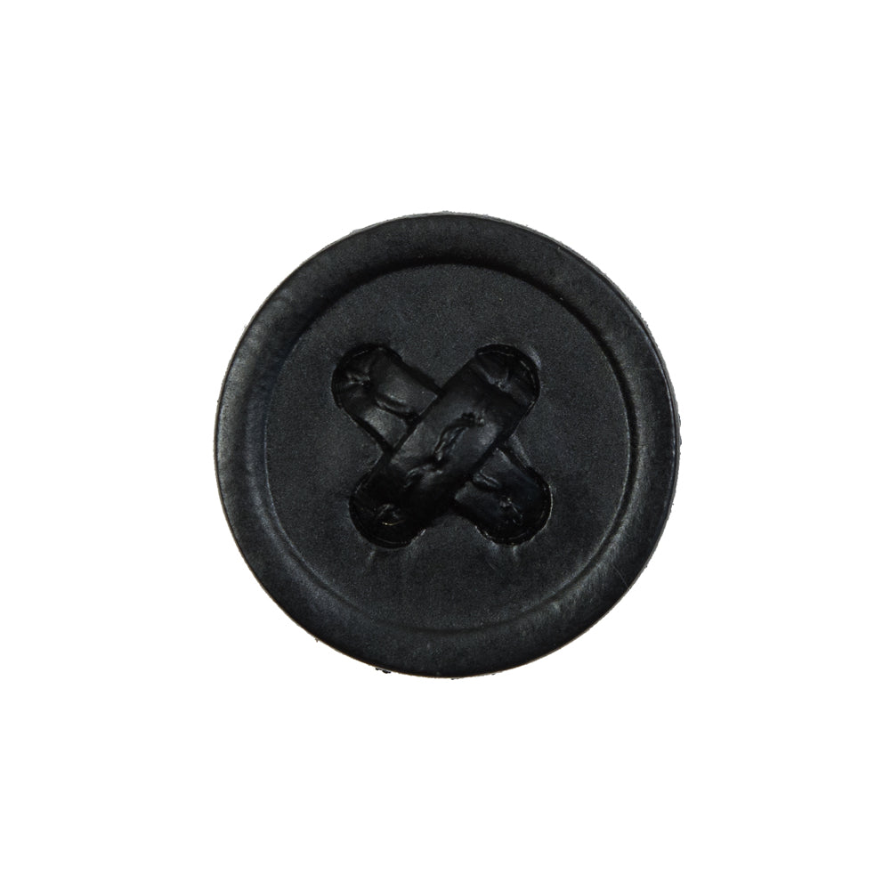 Black Cross Stitch Plastic Shank Back Button - 36L/23mm