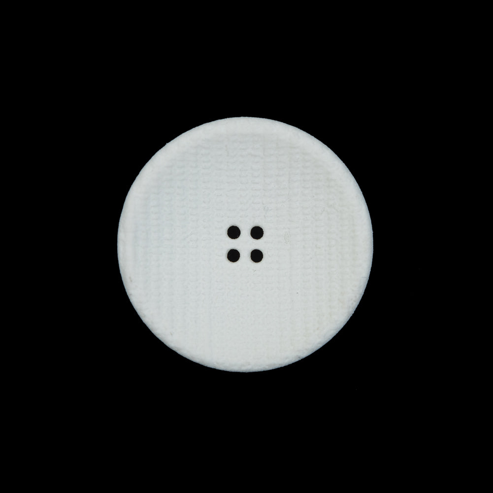 White Textured Concaved Plastic Button - 36L/23mm