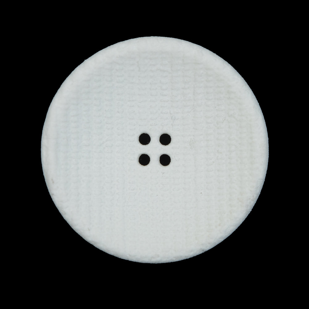 White Textured Concaved Plastic Button - 44L/28mm