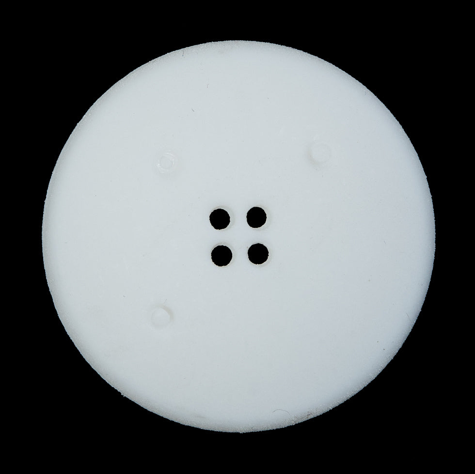 White Textured Concaved Plastic Button - 54L/34mm - Detail