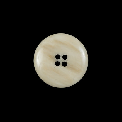 Cream and Brown Plastic 4-Hole Button - 32L/20mm Detail