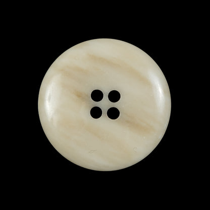 Cream and Brown Plastic 4-Hole Button - 40L/25.5mm Detail