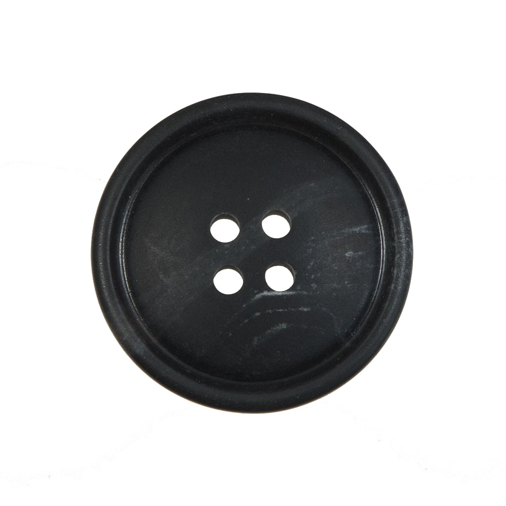 Matte Black Plastic 4-Hole Button - 38L/24mm