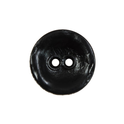 Black Faux Leather Plastic 2-Hole Button - 36L/23mm