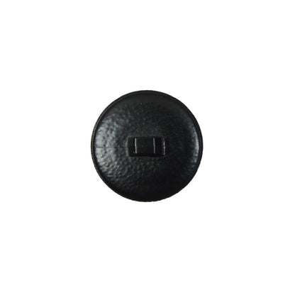 Italian Black Faux Leather Shank Back Button - 24L/15mm Detail