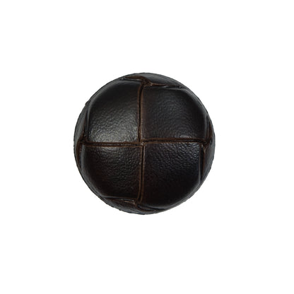 Brown Faux Leather Shank Back Button - 32L/20mm
