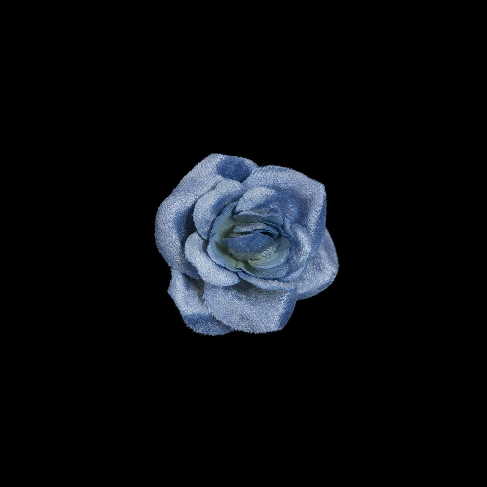 Periwinkle Velvet Rosette Applique - 2.5"