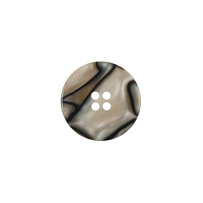 Beige and Black Plastic 4-Hole Button - 28L/18mm Detail