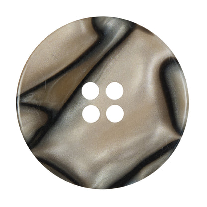 Beige and Black Plastic 4-Hole Button - 60L/38mm Detail