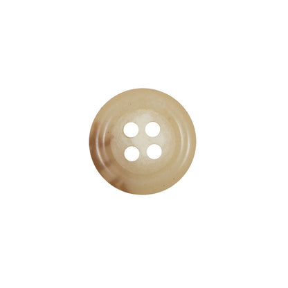 Brown and Beige Plastic 4-Hole Button - 22L/14mm