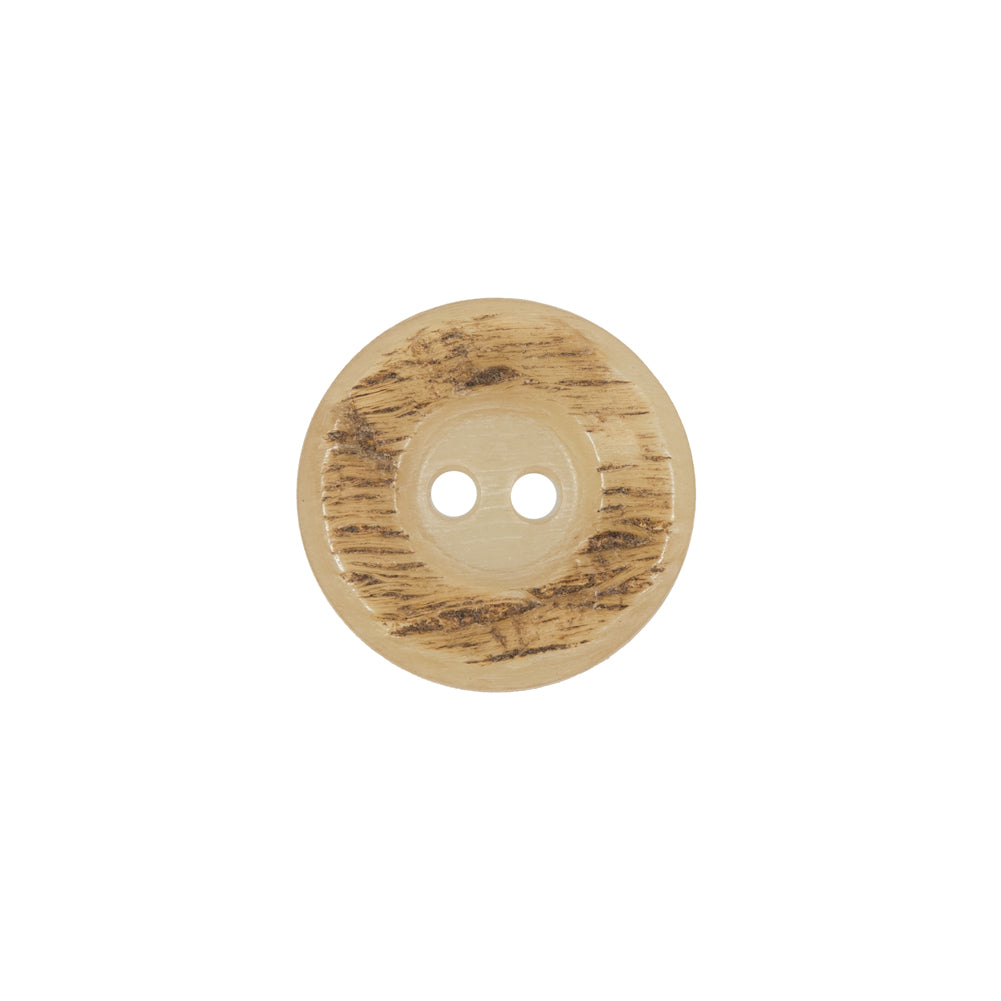 Beige Horn 2-Hole Button - 24L/15mm