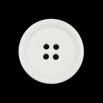 White 4-Hole Plastic Button - 40L/25.5mm