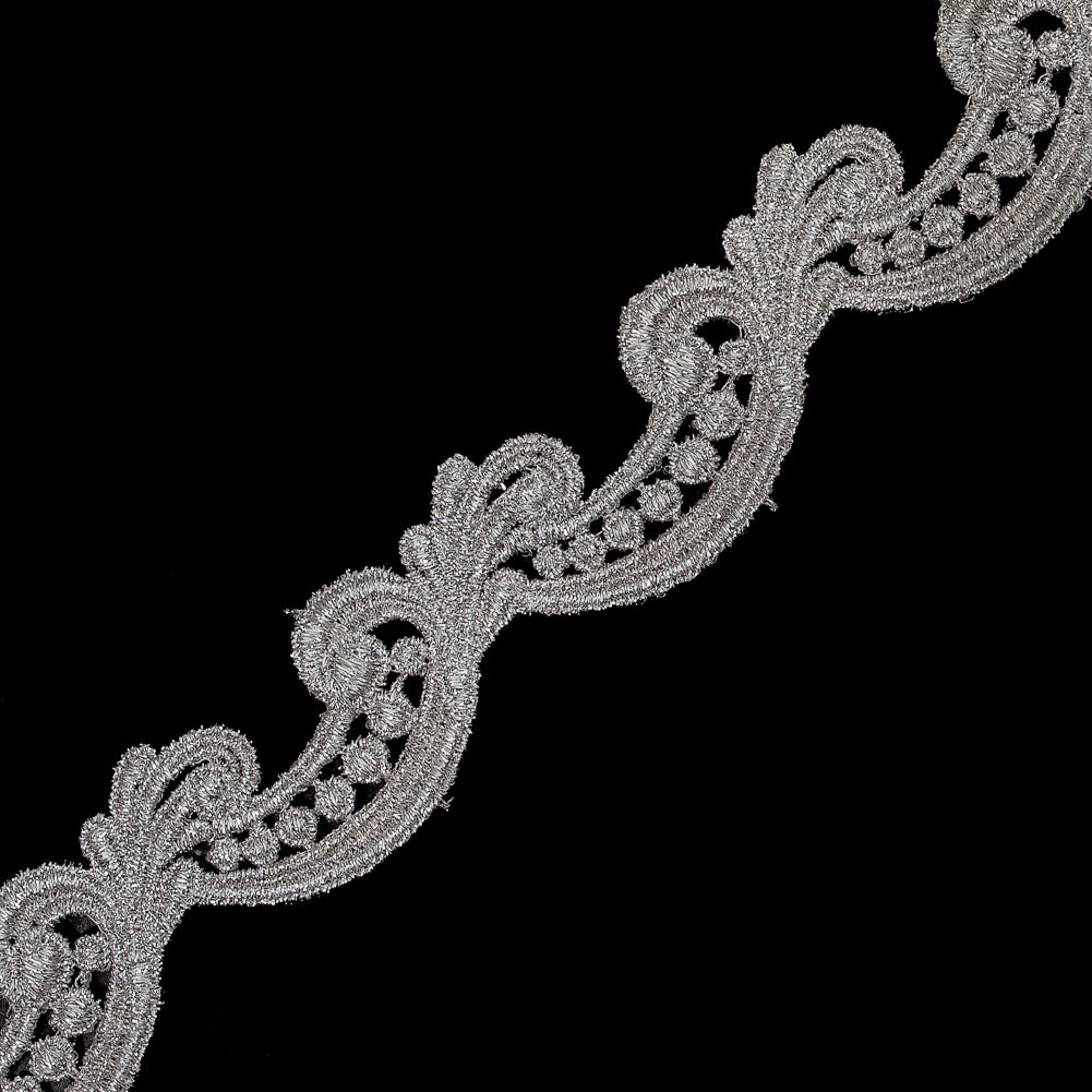 Metallic Light Pink Guipure Lace Trim - 1.25" Detail
