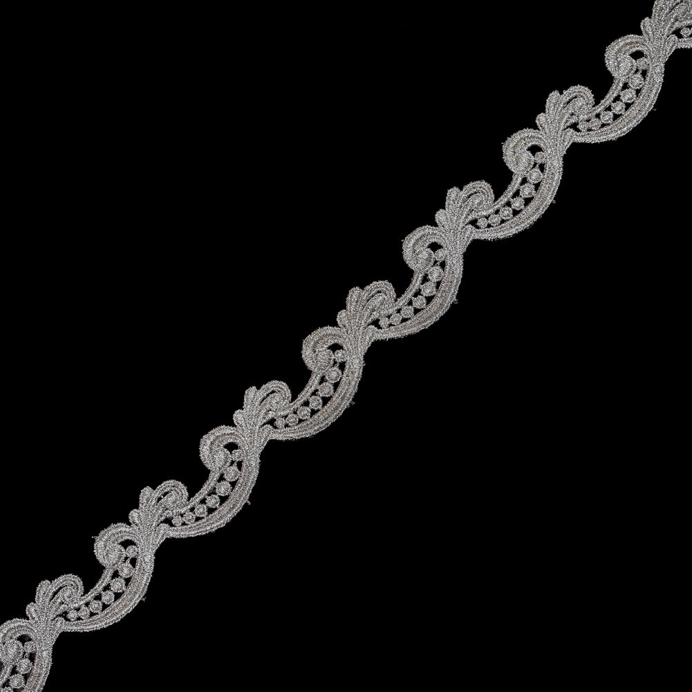 Metallic Light Pink Guipure Lace Trim - 1.25"