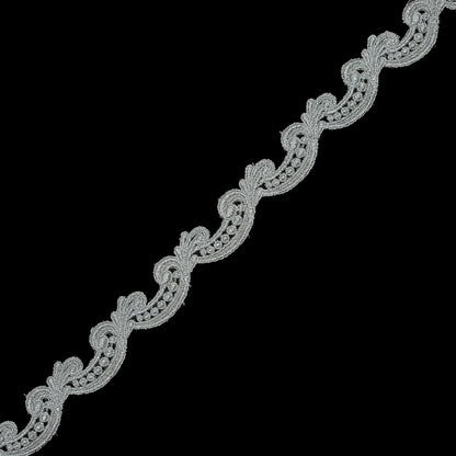 Metallic Silver Guipure Lace Trim - 1.25"