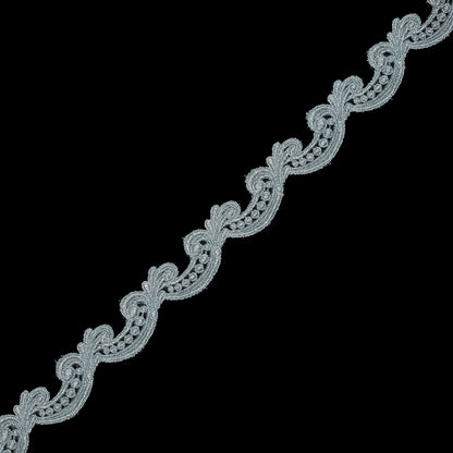 Metallic Ice Blue Guipure Lace Trim - 1.25"